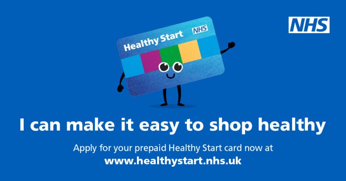 Image of Healthy Start Card with the text 'I can make it easy to shop healthy'